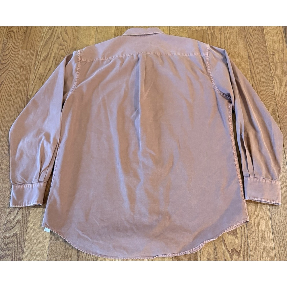 Peter Millar Mountainside Collection Chambray Shirt XL Mauve Cotton Silk Blend - Picture 4 of 8